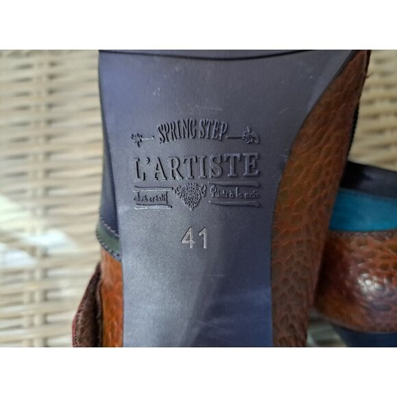 L'Artiste by Spring Step Women's 9.5 Fia Ankle Boot Multicolor Leather Side Zip - Picture 14 of 16